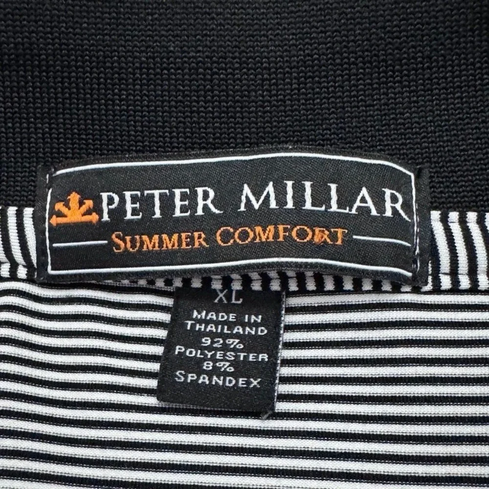 Peter Millar Summer Comfort Performance Polo Shirt Mens XL Black White Striped - Picture 5 of 8